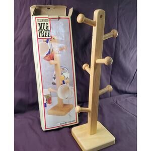 Coffee Mug Tree Wooden Rack Kamenstein 6 Coffee Cup Holder Countertop Organizer